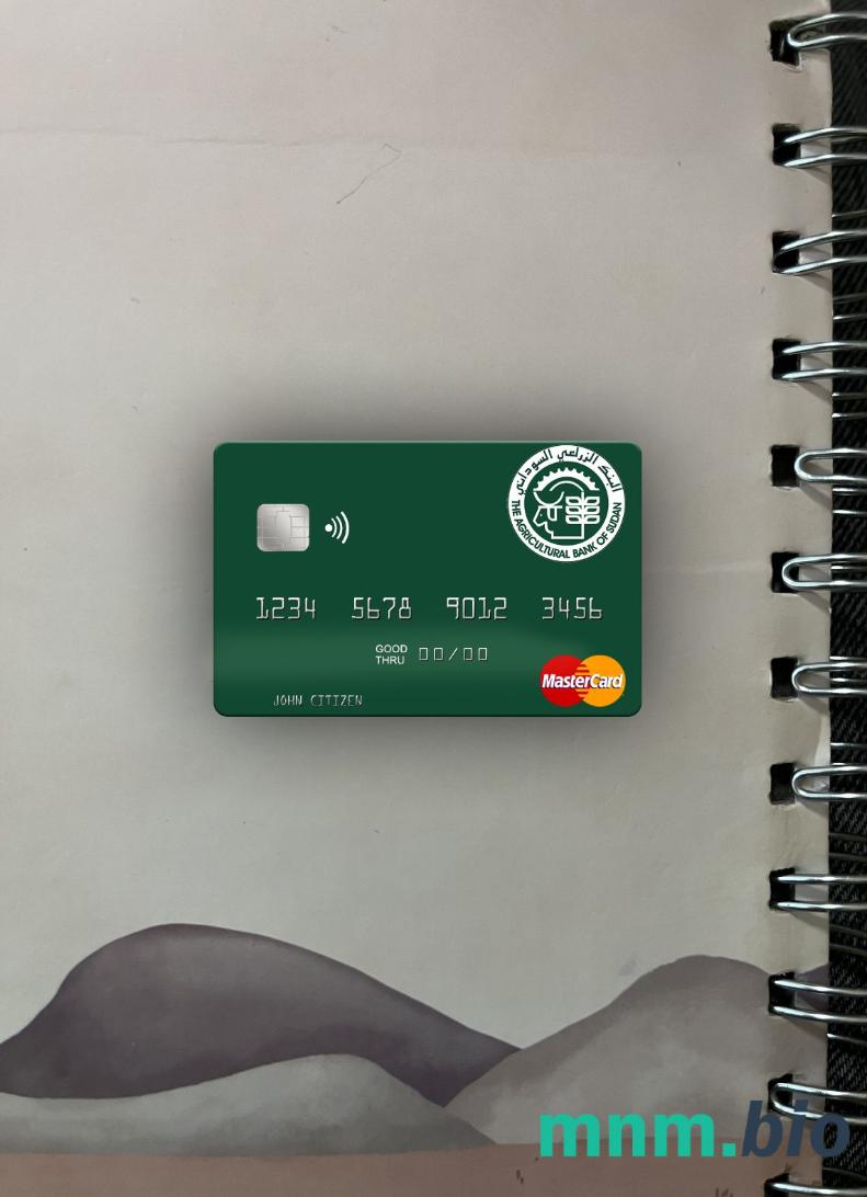 Sudan The Agricultural bank of Sudan wygląd zdjęcia mastercard skan PSD + zdjęcie